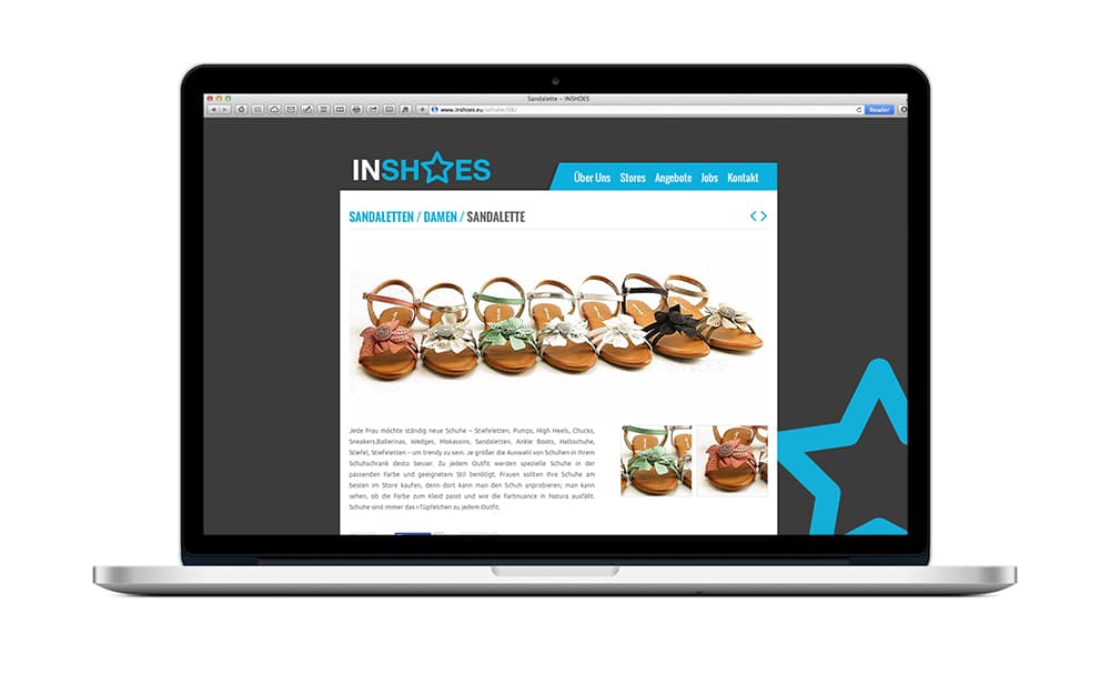 WordPress Website Schuhe